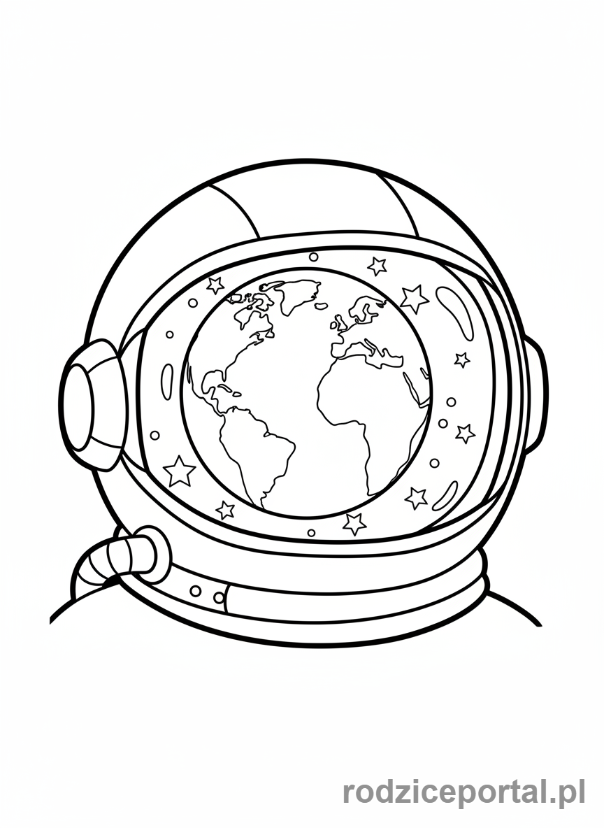 Kolorowanka Astronauta Zawód - Astronauta zbliżenie