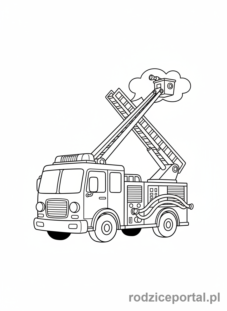 Kolorowanka Auto - Duży wóz strażacki