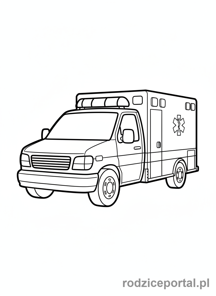 Kolorowanka Auto - Karetka pogotowia