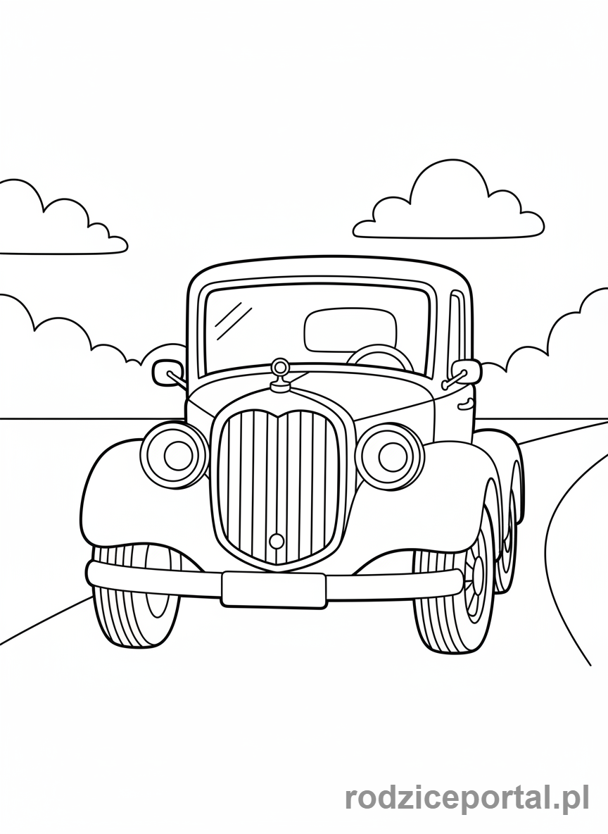 Kolorowanka Auto - Klasyczne auto retro