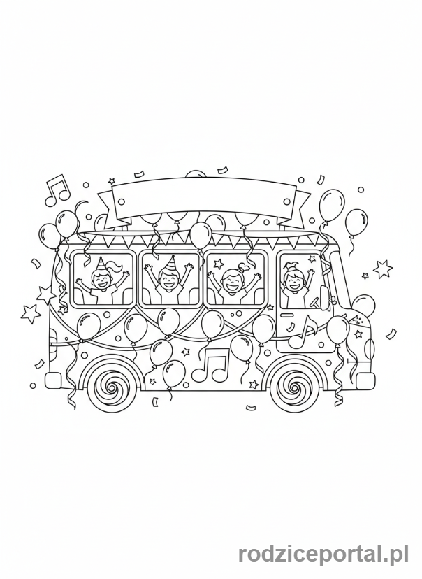 Kolorowanka Autobus - Autobus imprezowy