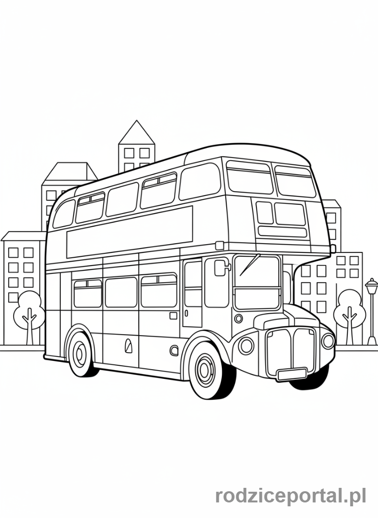Kolorowanka Autobus - Autobus pietrowy
