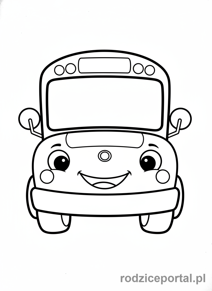 Kolorowanka Autobus - Zblizenie na przod autobusu