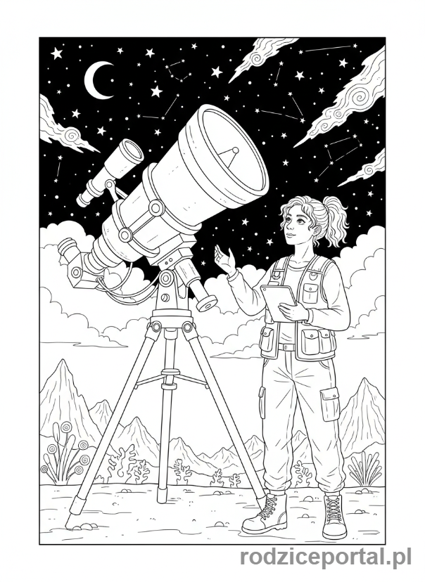 Kolorowanka Badacz - Badacz astronom