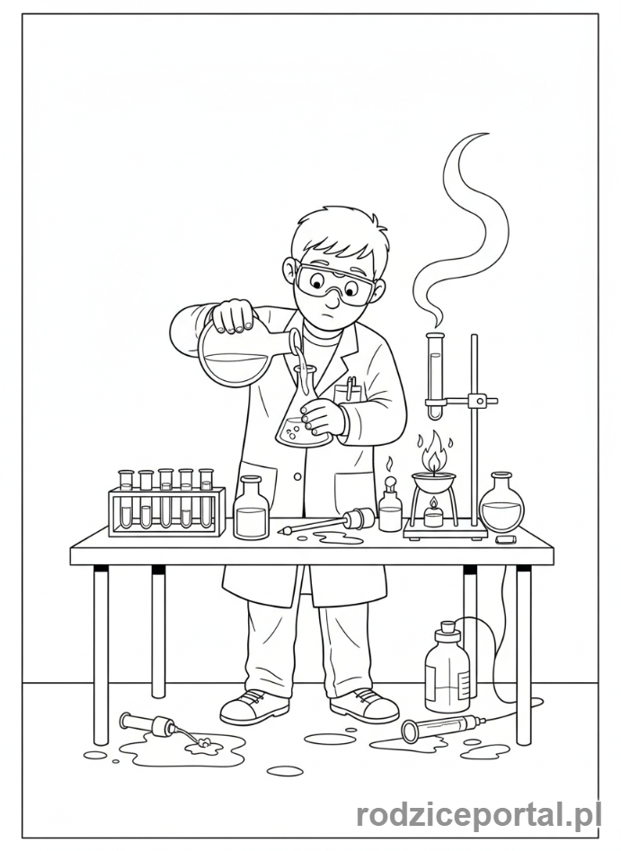 Kolorowanka Badacz - Badacz chemiczny