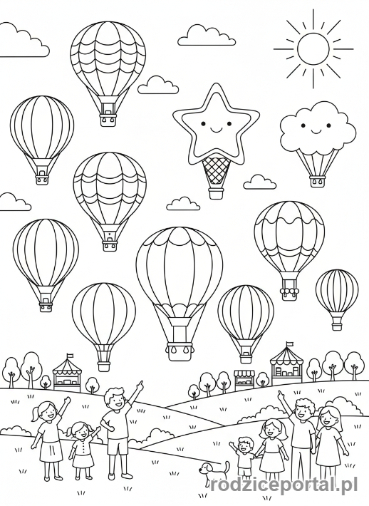Kolorowanka Balony - Festiwal balonow