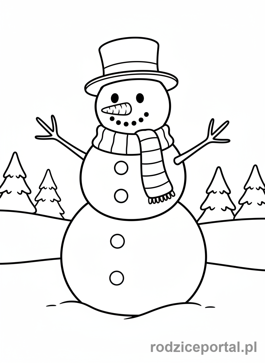 Kolorowanka Bałwan - Bałwan klasyczny