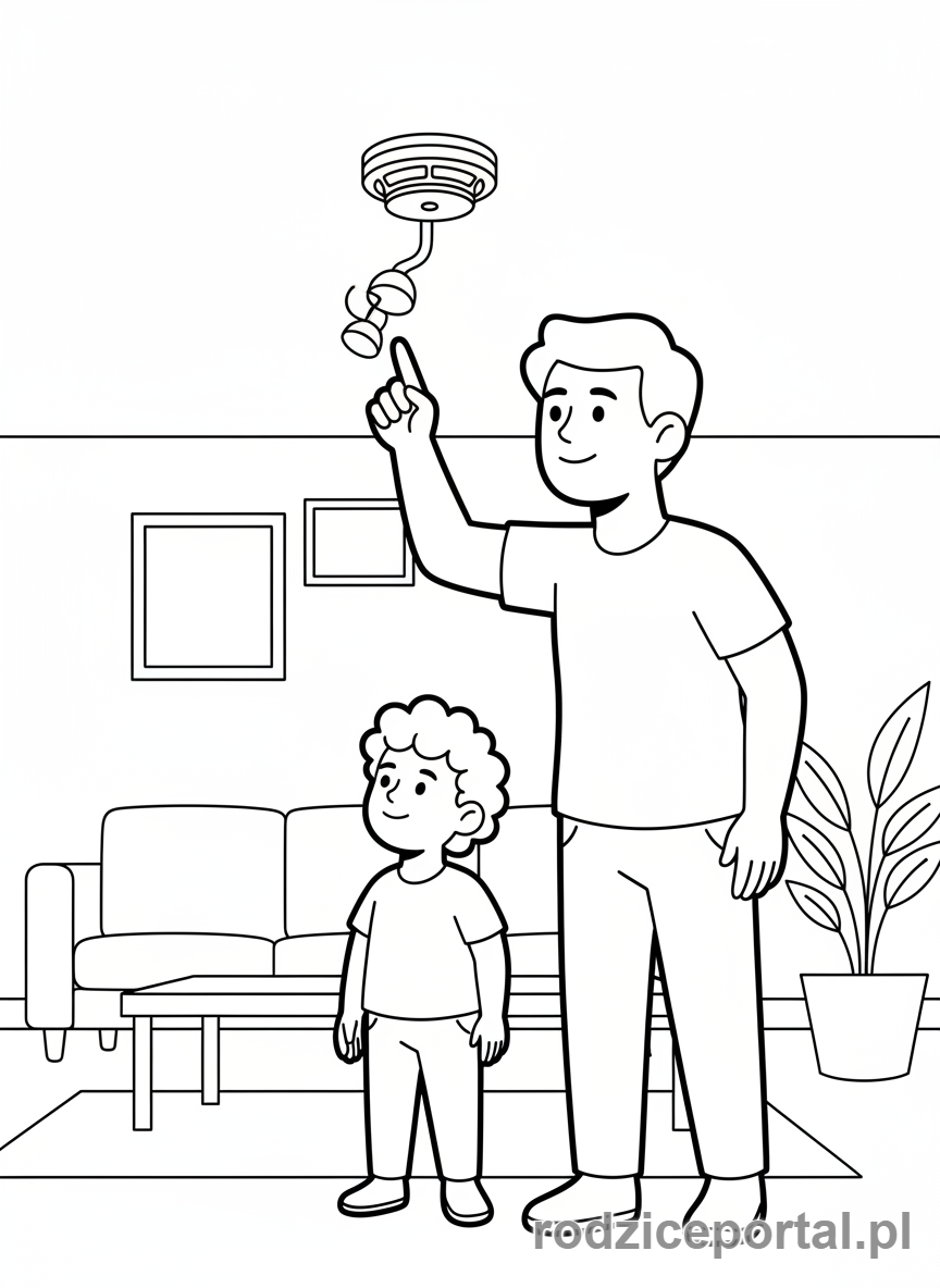 Kolorowanka Bezpieczeństwo - Czujnik dymu