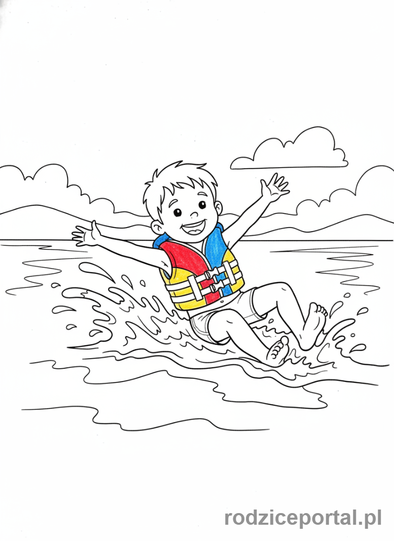 Kolorowanka Bezpieczeństwo - Kamizelka ratunkowa