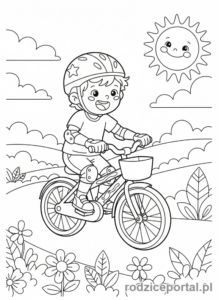 Kolorowanka Bezpieczeństwo - Kask rowerowy