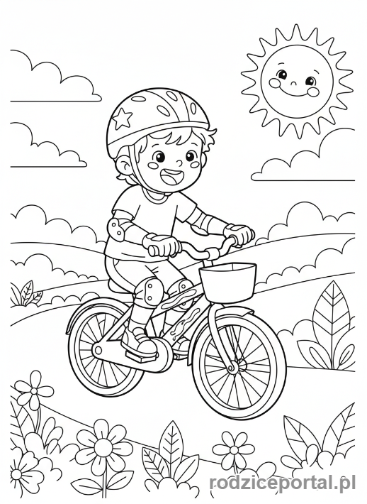 Kolorowanka Bezpieczeństwo - Kask rowerowy