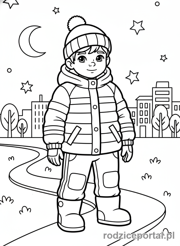 Kolorowanka Bezpieczeństwo Na Drodze - Odblaski nocą