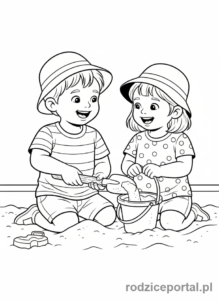 Kolorowanka Bezpieczeństwo Na Placu - Dzielenie się zabawkami