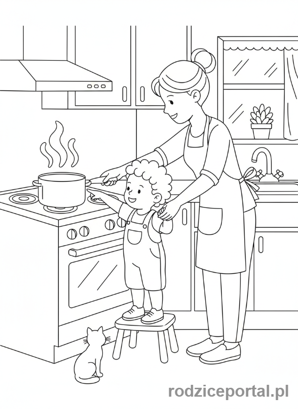 Kolorowanka Bezpieczeństwo - Nie dotykaj gorącego