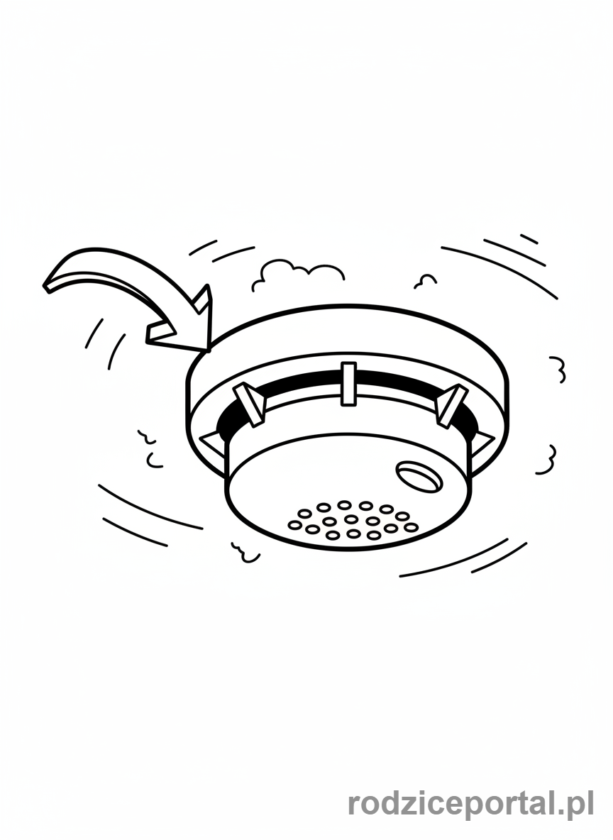 Kolorowanka Bezpieczeństwo Publiczne - Czujnik dymu