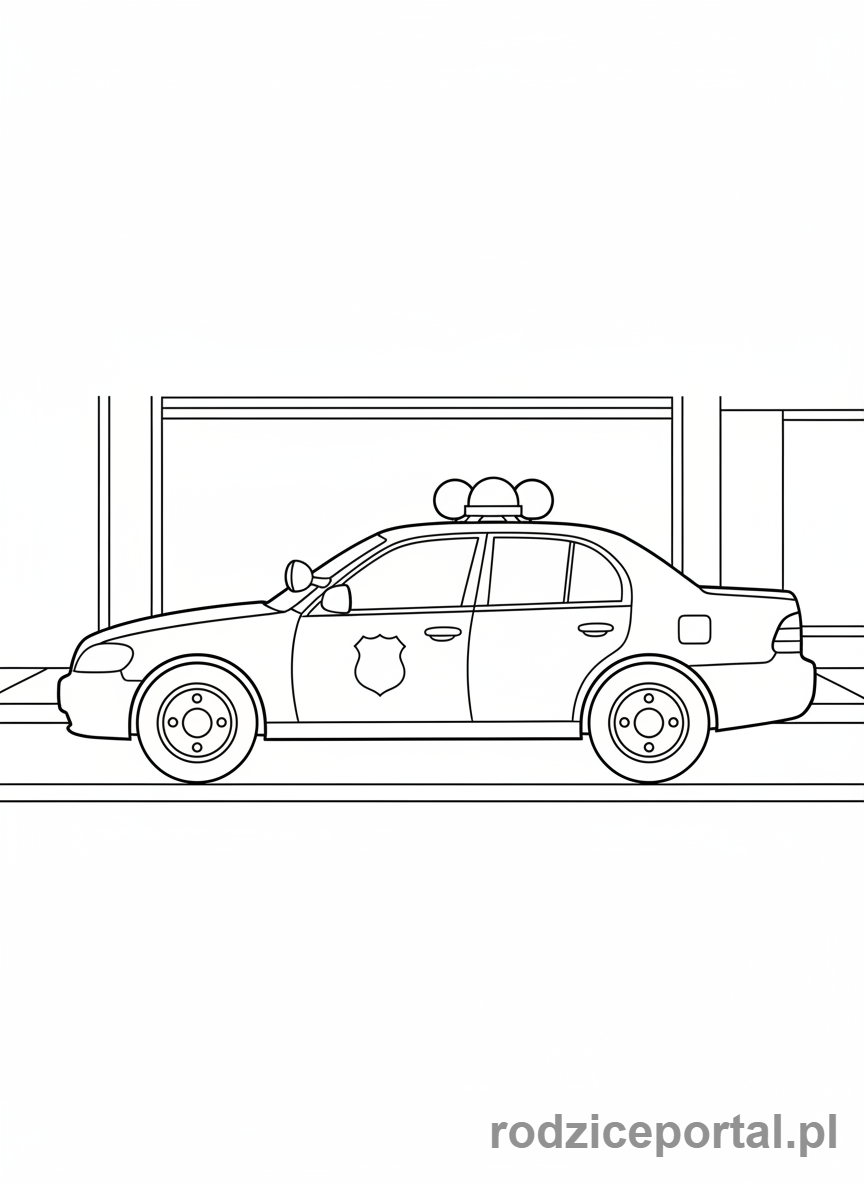 Kolorowanka Bezpieczeństwo Publiczne - Radiowóz policyjny