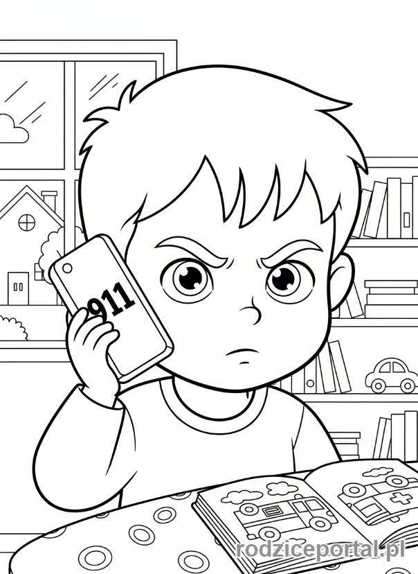 Kolorowanka Bezpieczeństwo - Telefon alarmowy