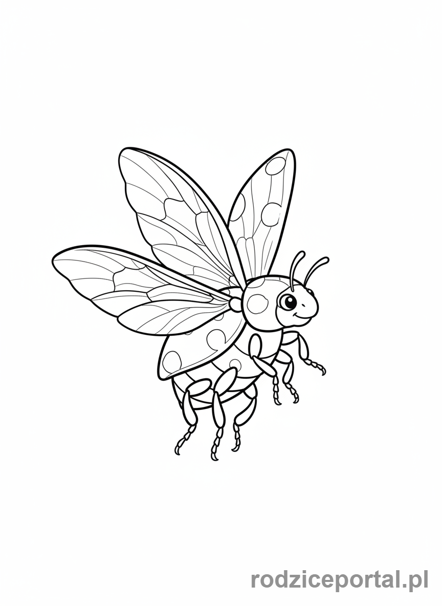 Kolorowanka Biedronka - Biedronka leci