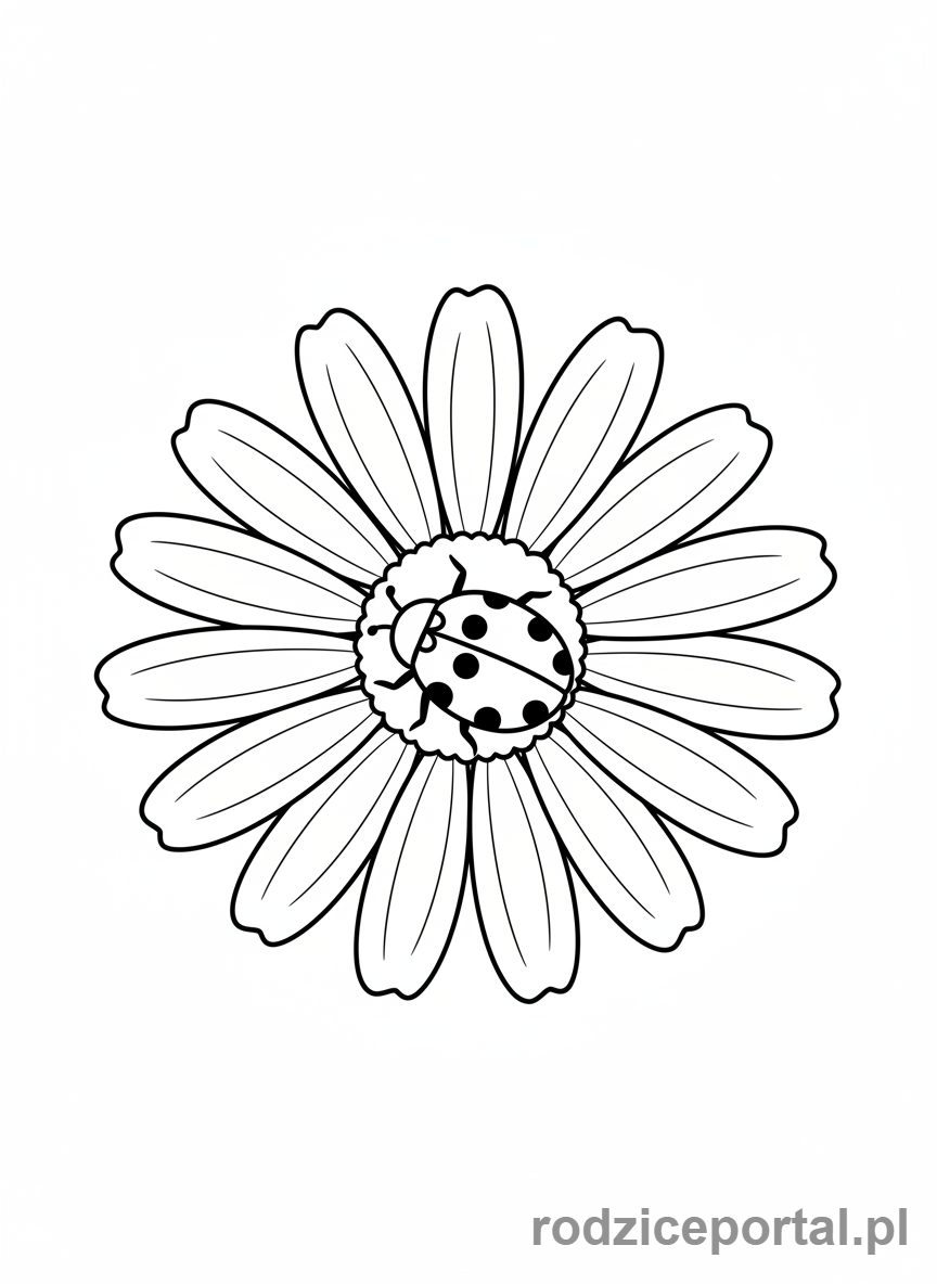 Kolorowanka Biedronka - Biedronka na kwiatku
