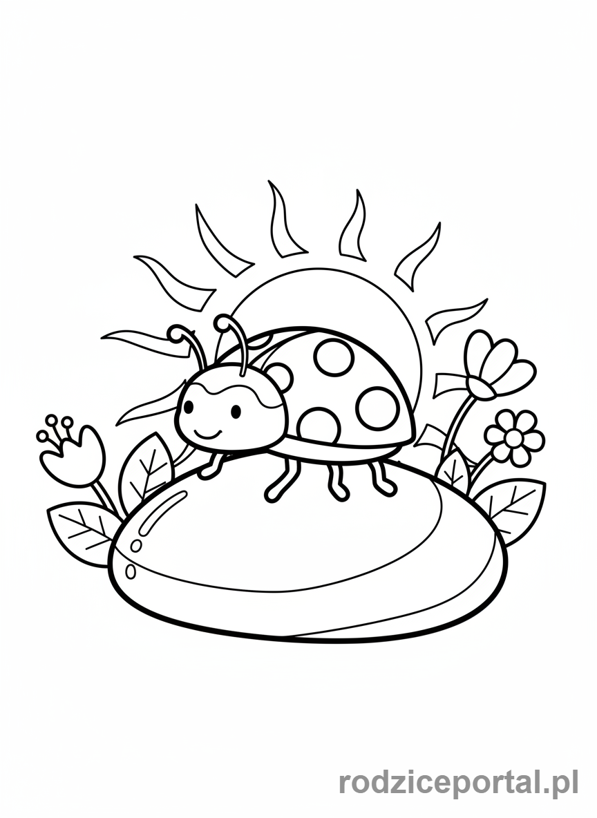 Kolorowanka Biedronka - Biedronka na słońcu
