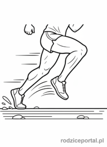 Kolorowanka Bieganie - Nogi biegacza zbliżenie