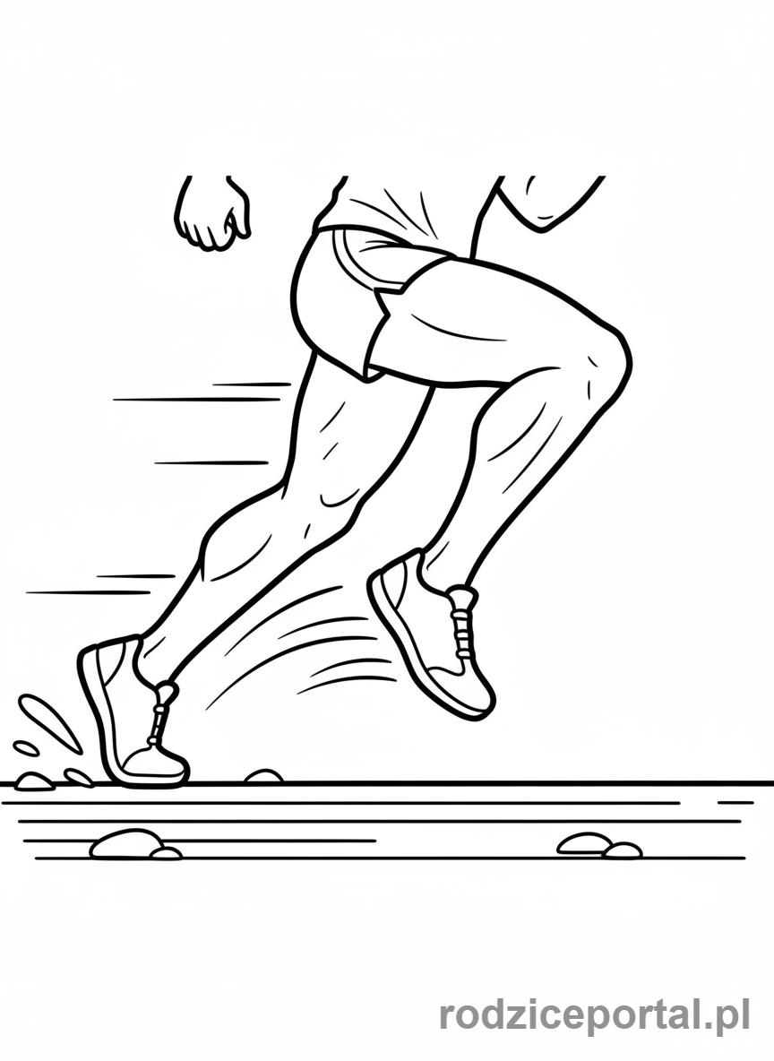 Kolorowanka Bieganie - Nogi biegacza zbliżenie