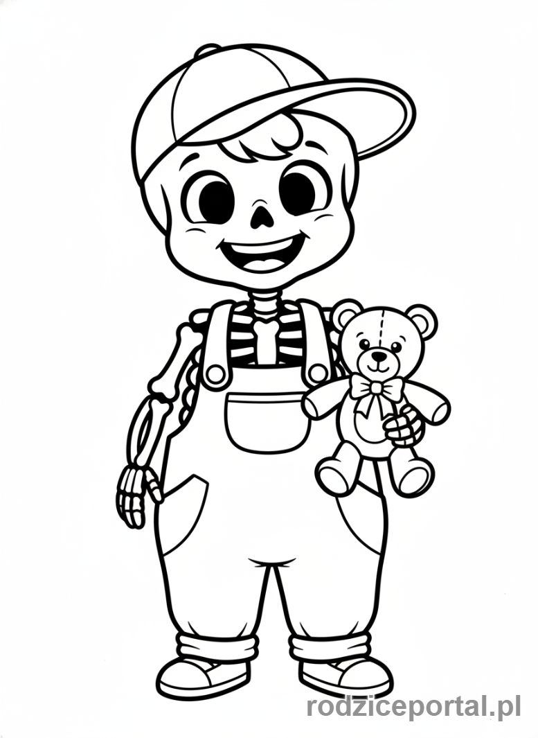 Kolorowanka Biologia Dla Dzieci - Przyjazny_szkielet_dziecka