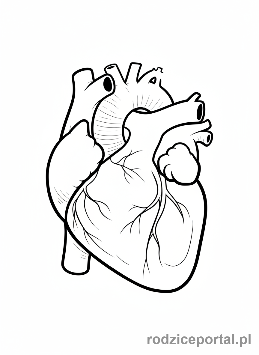 Kolorowanka Biologia Dla Dzieci - Serce_ludzkie_schemat