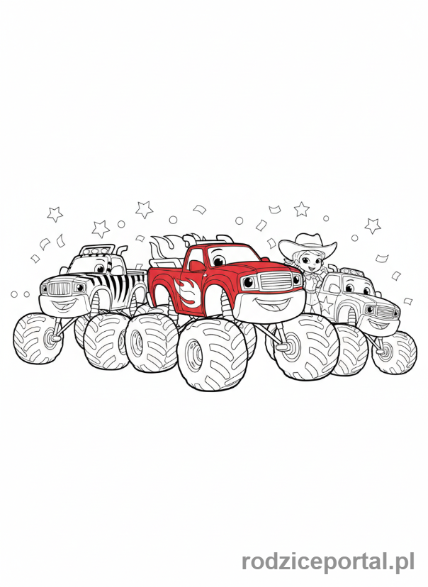 Kolorowanka Blaze - Blaze i przyjaciele