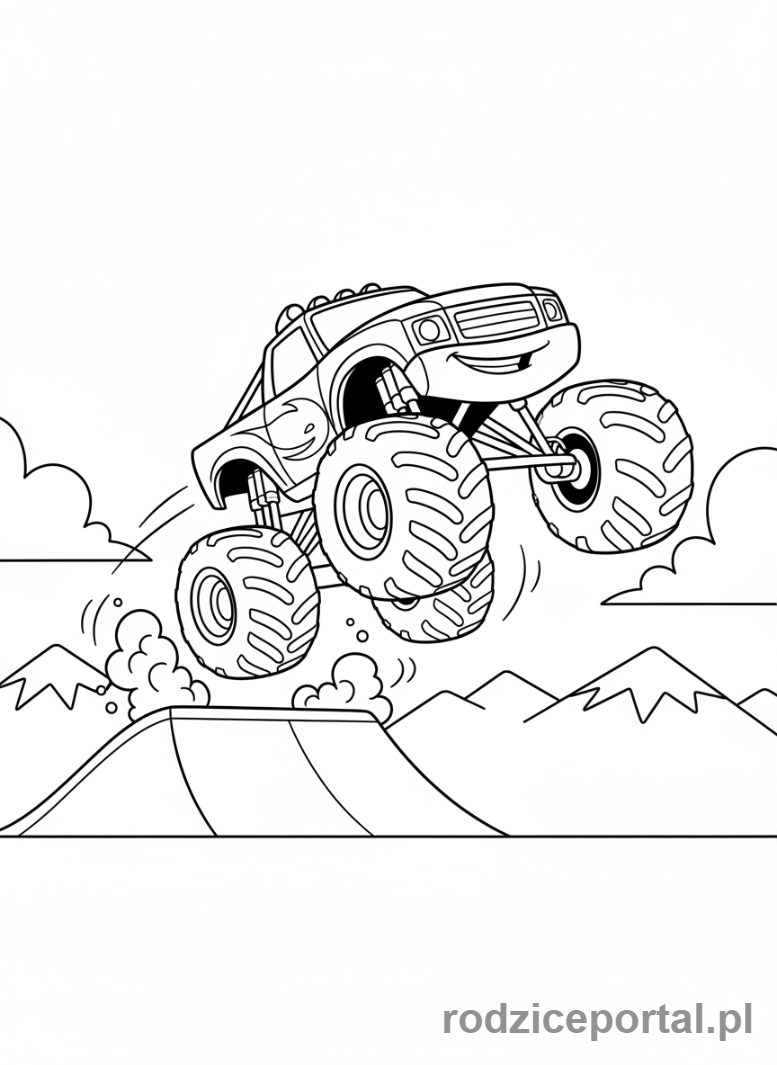 Kolorowanka Blaze - Blaze skaczacy