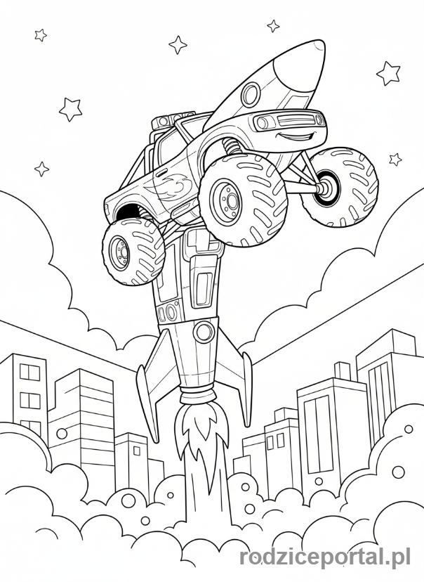 Kolorowanka Blaze - Blaze transformacja