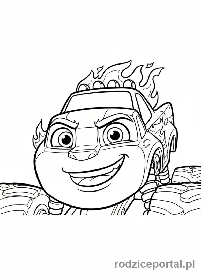 Kolorowanka Blaze - Blaze zblizenie