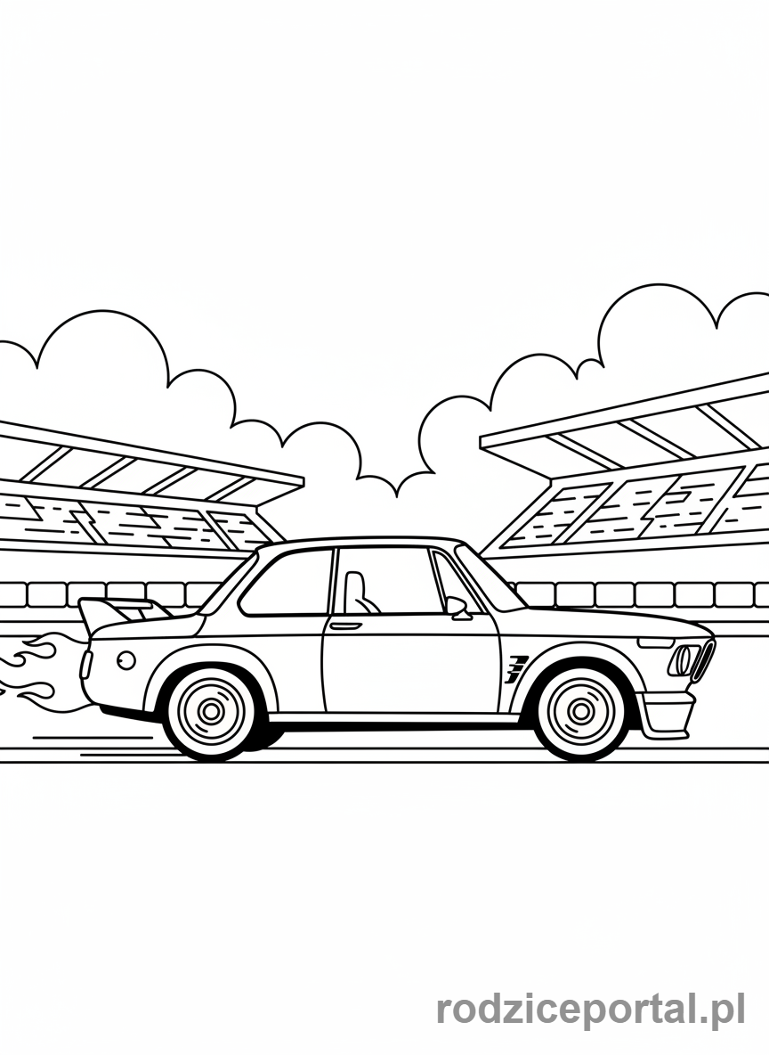 Kolorowanka Bmw - Klasyczne wyścigowe BMW 2002 Turbo
