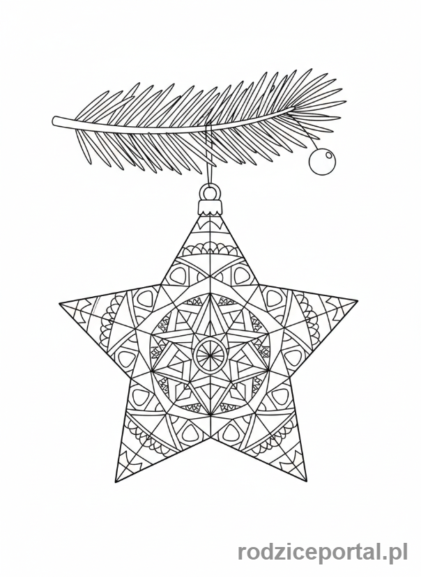 Kolorowanka Bombka - Bombka gwiazda