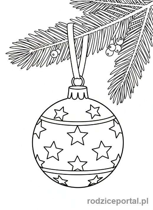 Kolorowanka Bombka - Bombka klasyczna