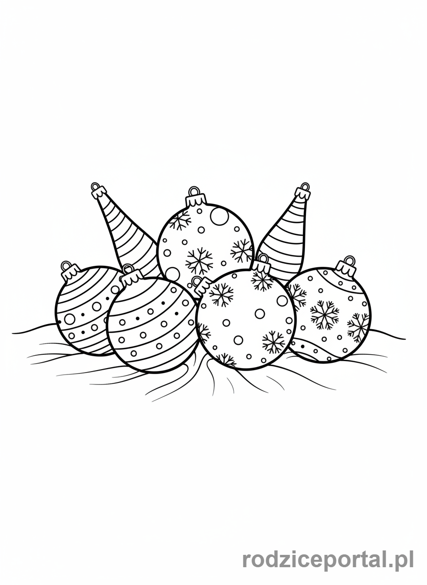 Kolorowanka Bombka - Zestaw różnych bombek