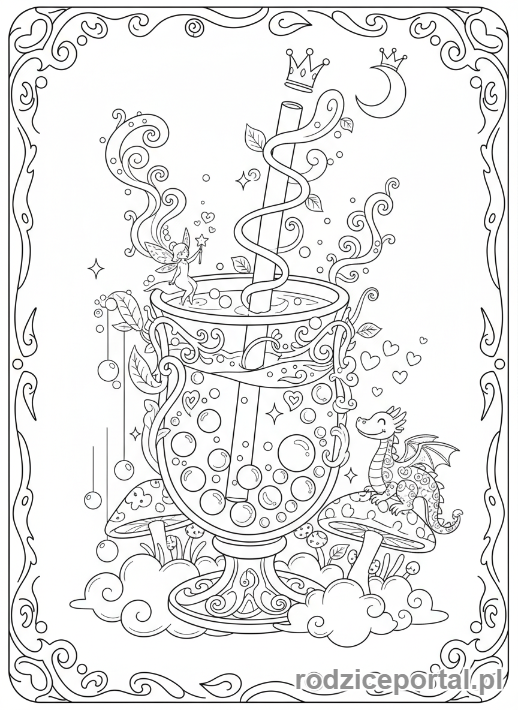 Kolorowanka Bubble Tea - Fantazyjna bubble tea