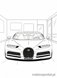 Kolorowanka Bugatti - Bugatti Chiron przód