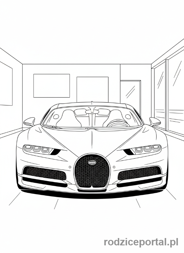 Kolorowanka Bugatti - Bugatti Chiron przód