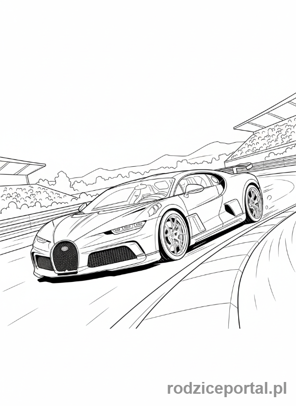 Kolorowanka Bugatti - Bugatti Divo wyścig