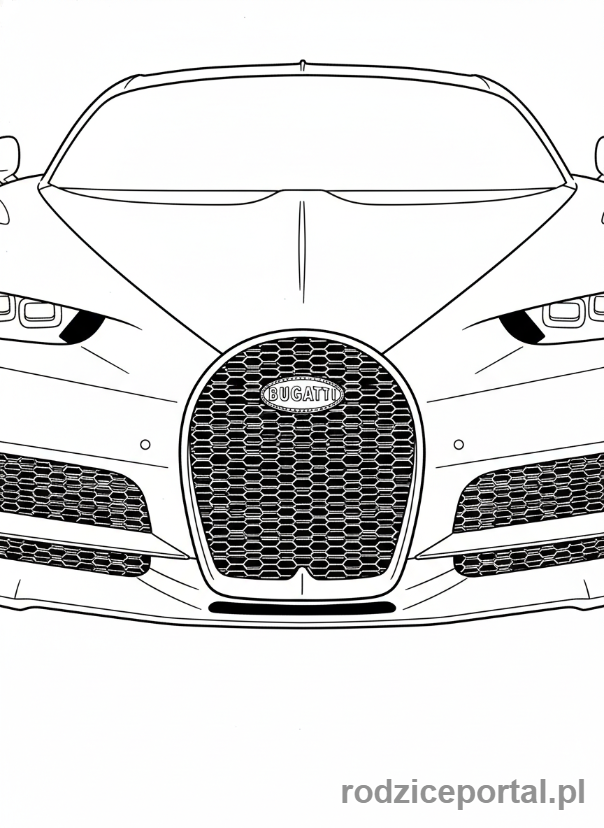Kolorowanka Bugatti - Bugatti La Voiture Noire zbliżenie