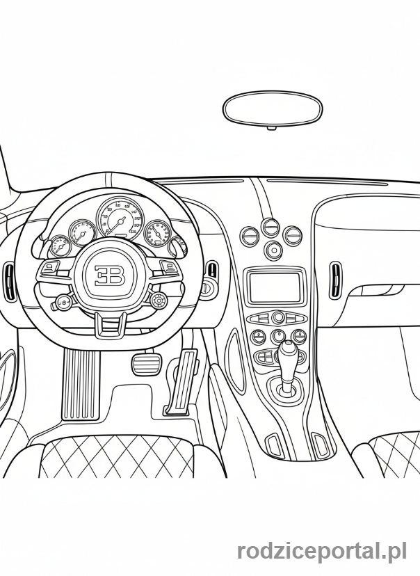 Kolorowanka Bugatti - Bugatti wnętrze