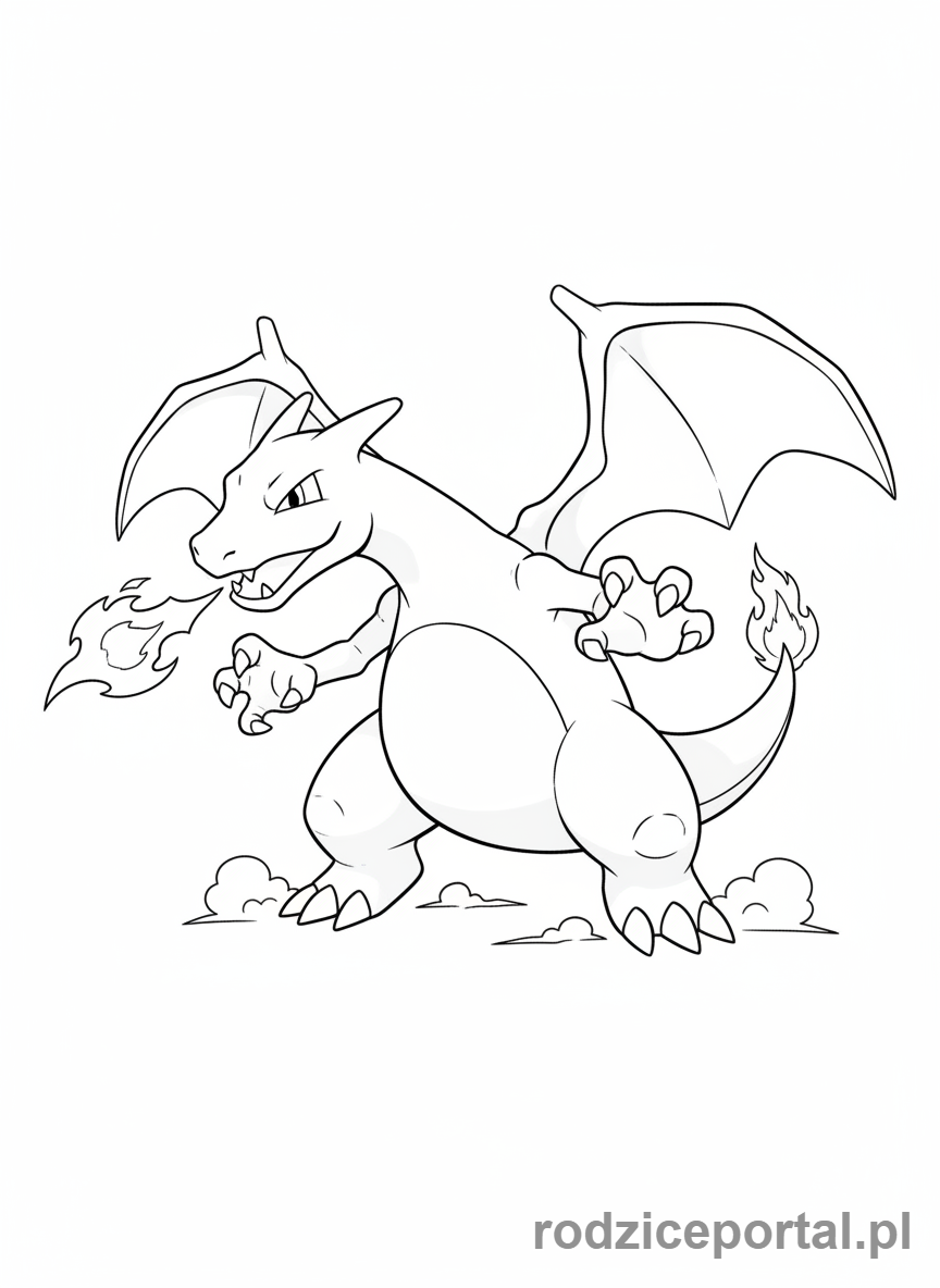 Kolorowanka Charizard - Charizard atakuje