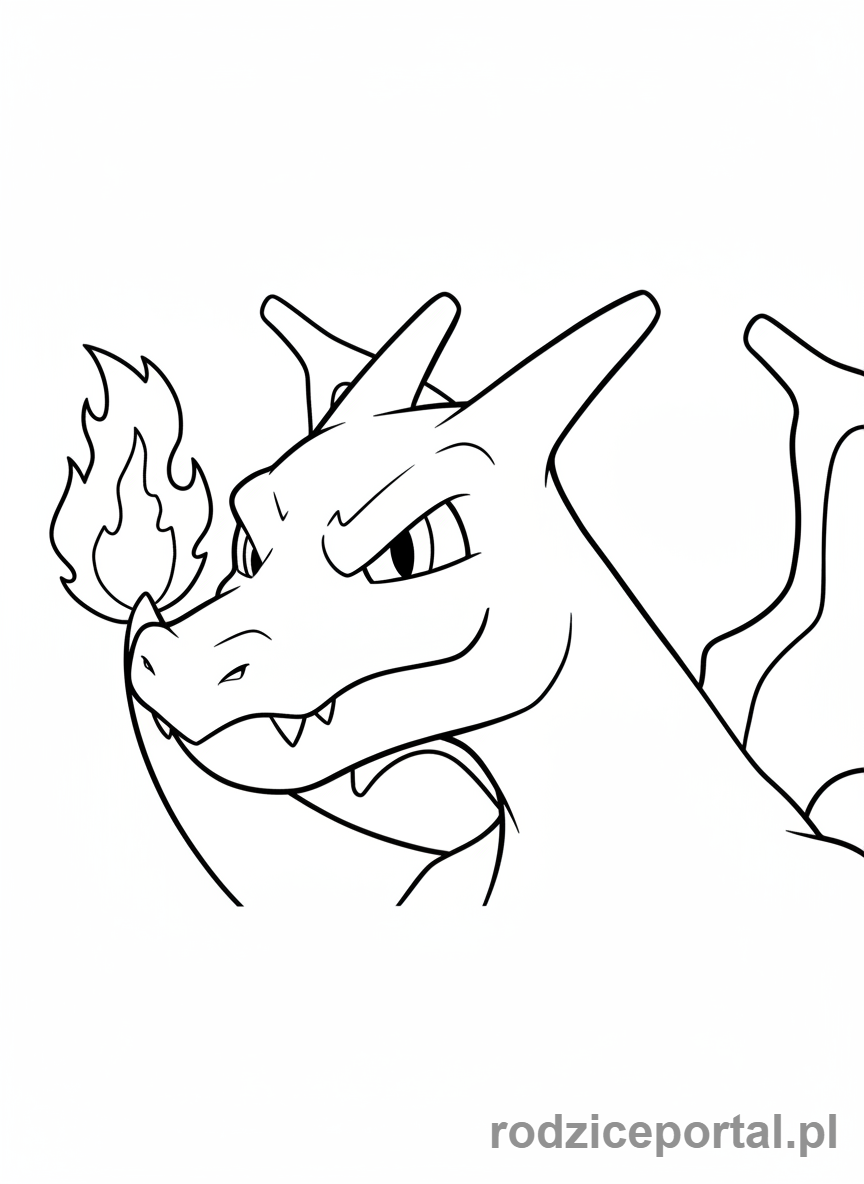 Kolorowanka Charizard - Charizard głowa zbliżenie