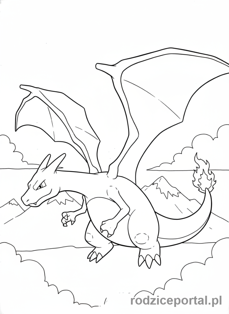 Kolorowanka Charizard - Charizard skrzydła