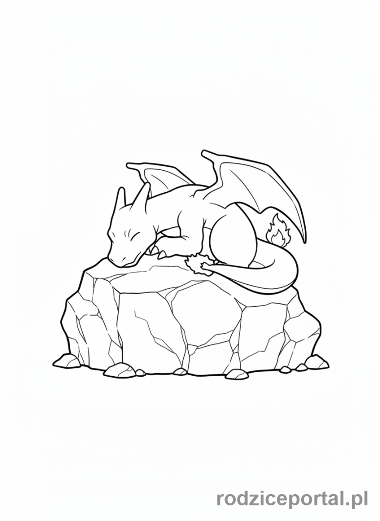 Kolorowanka Charizard - Charizard śpi