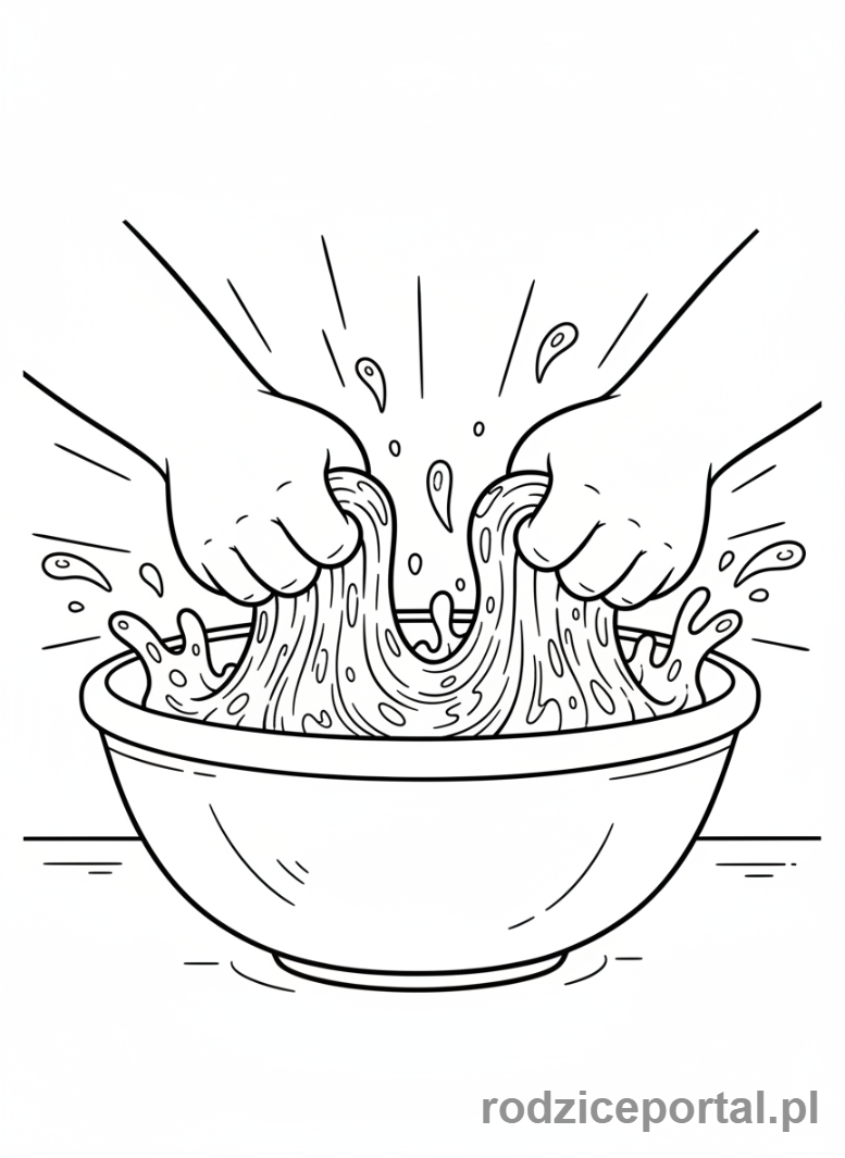 Kolorowanka Chemia Dla Dzieci - Dziecko robiące slime