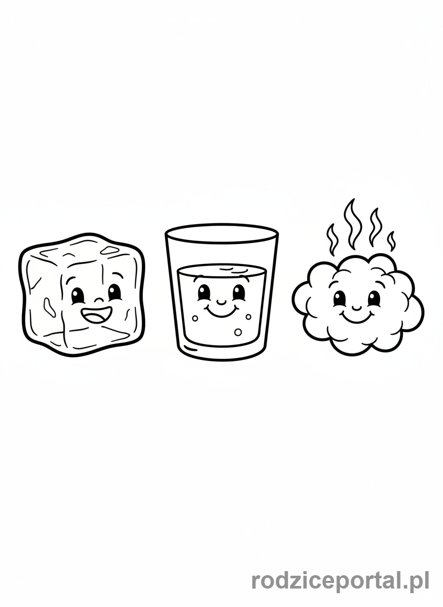 Kolorowanka Chemia Dla Dzieci - Stany skupienia