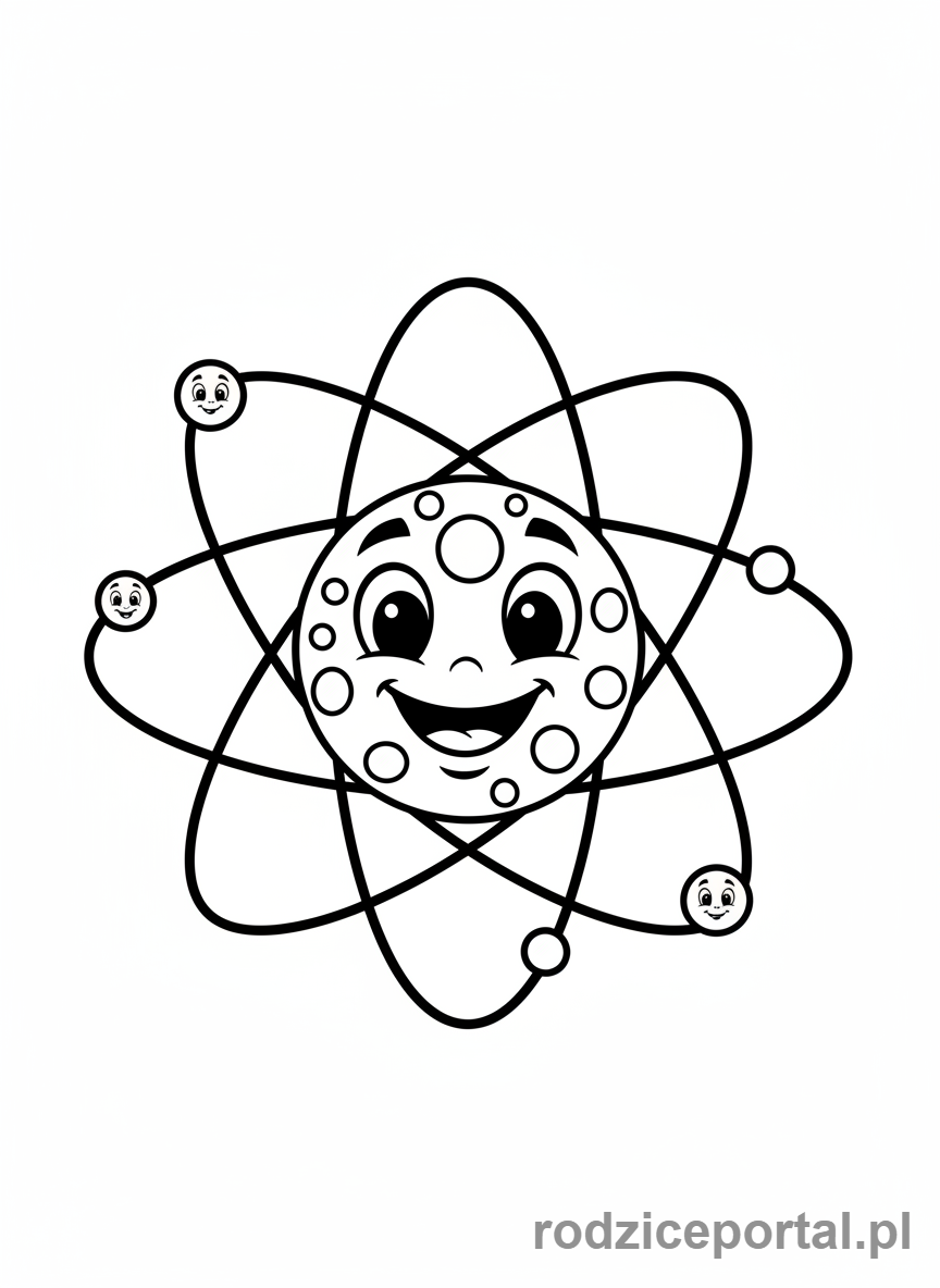 Kolorowanka Chemia Dla Dzieci - Wesołe atomy