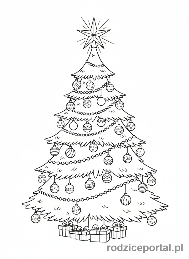 Kolorowanka Choinka - Klasyczna choinka